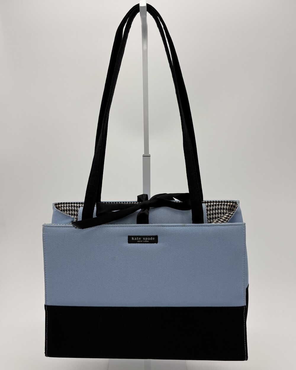 Vintage 90s Kate Spade Sam Tote Bag Made in USA Colorblock Blue  -  Black